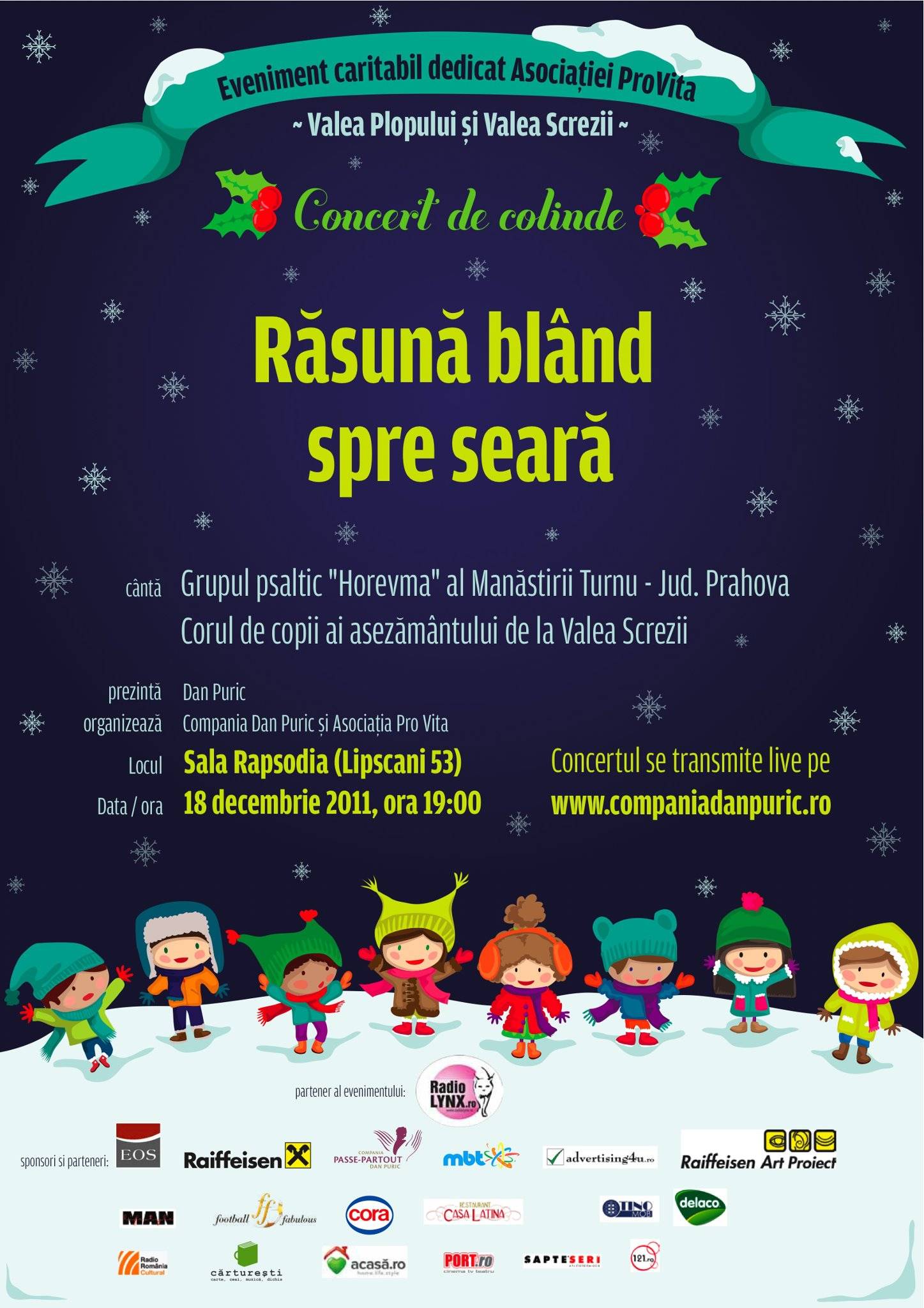 Concert caritabil de colinde pentru copiii de la Valea Plopului Concert caritabil de colinde pentru copiii de la Valea Plopului