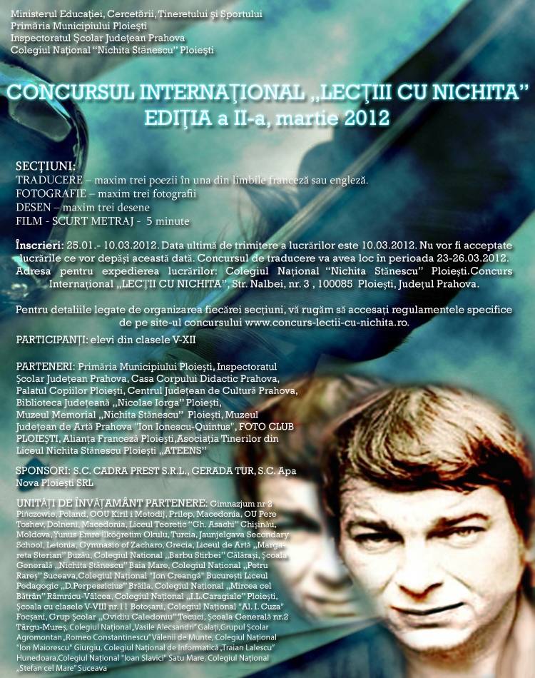 Concurs Internaţional “Lecţii cu Nichita” Concurs Internaţional “Lecţii cu Nichita”