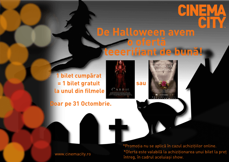 De Halloween, 2 bilete la preţ de 1, la Cinema City