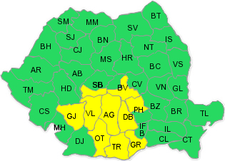 Cod galben de ploi abundente în Prahova