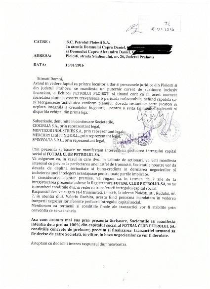 S-a făcut primul pas oficial pentru cumpărarea acțiunilor de la SC FC Petrolul. Acum e acum! S-a făcut primul pas oficial pentru cumpărarea acțiunilor de la SC FC Petrolul. Acum e acum!