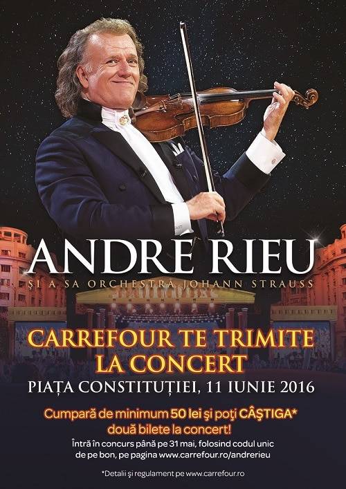 116 invitaţii duble la concertul Andre Rieu, oferite de Carrefour 116 invitaţii duble la concertul Andre Rieu, oferite de Carrefour