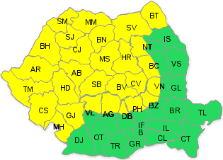 Cod galben în Prahova: averse, vijelie şi pericol de grindină Cod galben în Prahova: averse, vijelie şi pericol de grindină