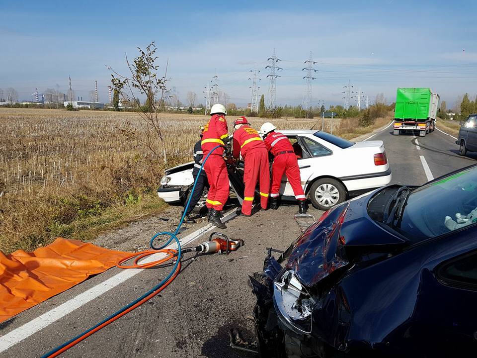 Imagini de la accidentul produs la Moara Nouă, pe Centura de Est