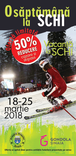 Cazare şi skipass la Sinaia, cu 50% reducere Cazare şi skipass la Sinaia, cu 50% reducere