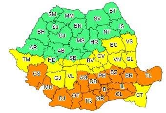 Cod portocaliu de ninsoare şi polei în Prahova