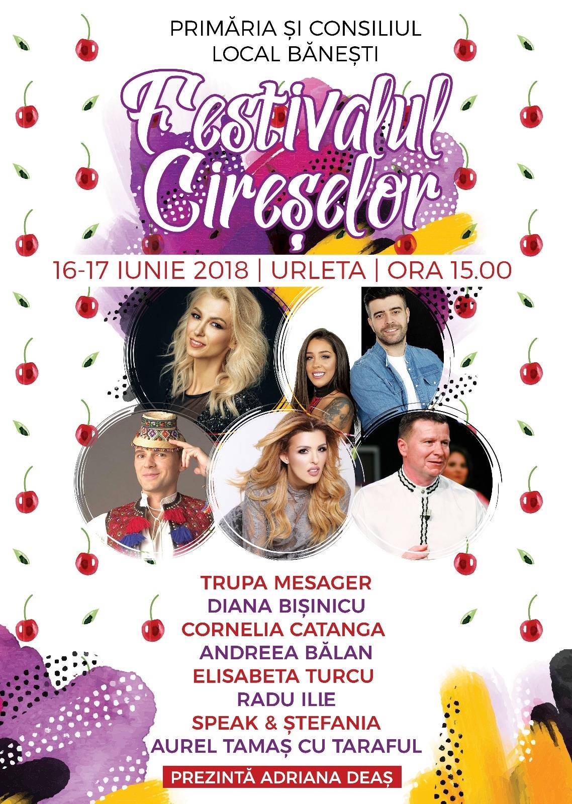 Sărbătoarea Cireşelor Băneşti-Urleta (16-17 iunie), cu artişti de excepţie
