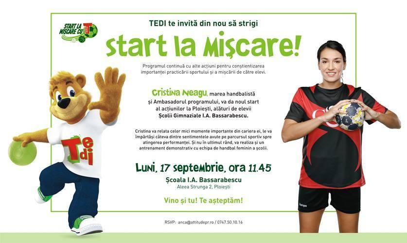 Handbalista Cristina Neagu vine astăzi la o şcoală din Ploieşti