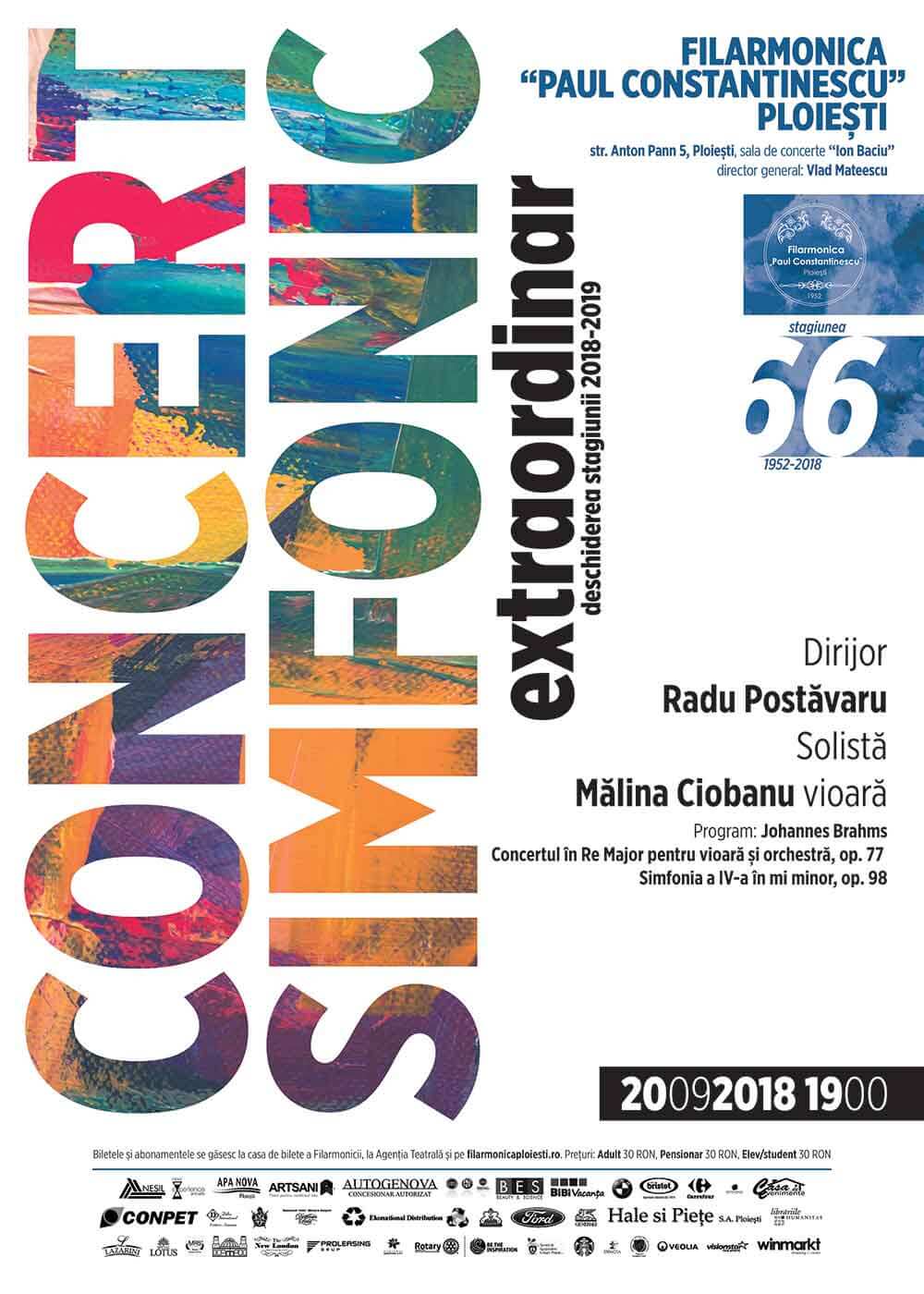 CONCERT SIMFONIC EXTRAORDINAR – DESCHIDEREA STAGIUNII 2018-2019