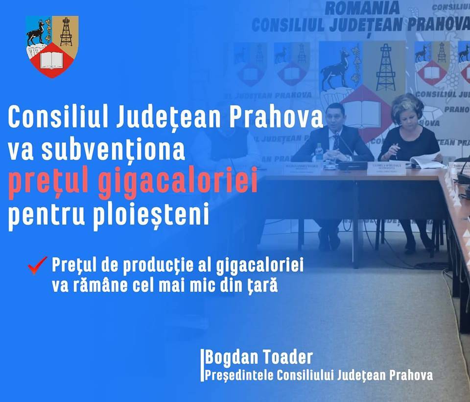 Bogdan Toader: “CJ Prahova va subvenționa prețul gigacaloriei pentru ploieșteni… Dobre a minţit!” Bogdan Toader: “CJ Prahova va subvenționa prețul gigacaloriei pentru ploieșteni… Dobre a minţit!”