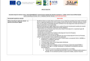Masura M3\2A Sprijin pentru dezvoltarea fermelor mici  si instalarea tinerilor fermieri, 09.07.2019-22.07.2019