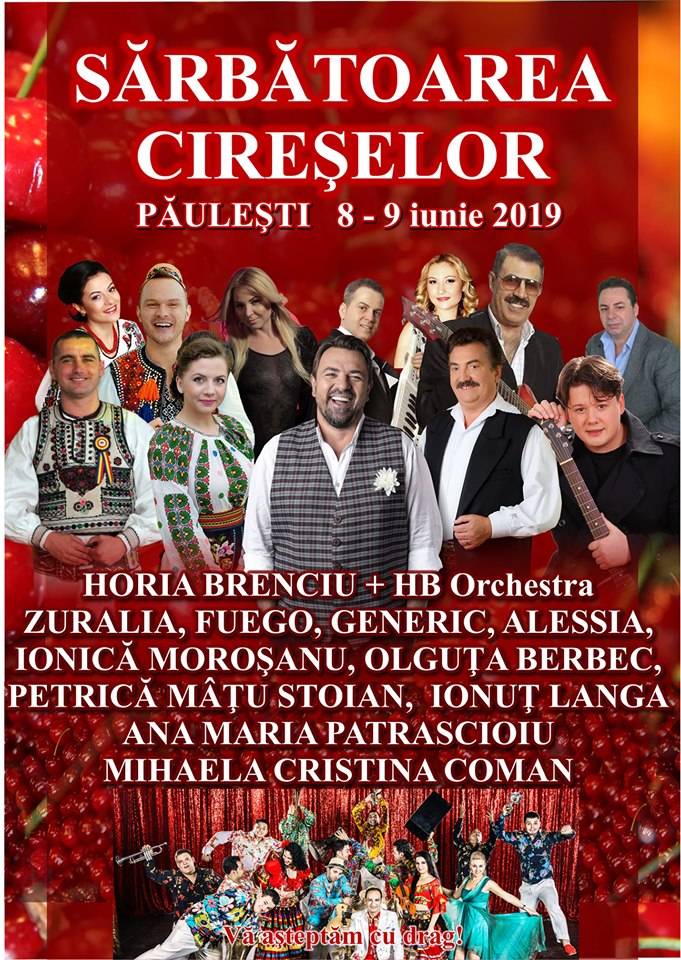 Zilele Comunei Păuleşti – Sărbătoarea Cireşelor, pe 8-9 iunie