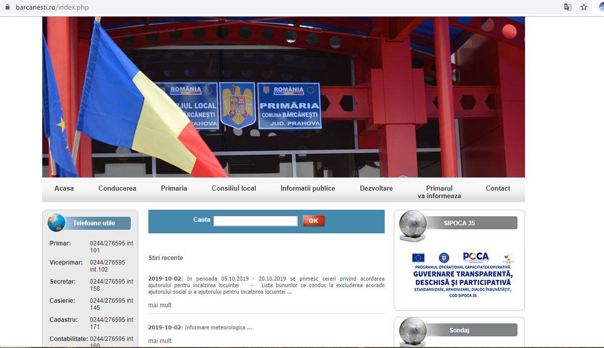 Primăria Bărcăneşti, model de transparenţă Primăria Bărcăneşti, model de transparenţă