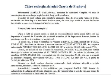 Un câmpinean reclamă un cunoscut dealer auto pentru înşelăciune