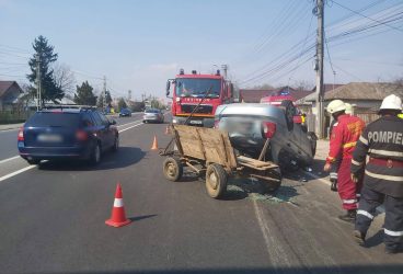 Din accidentul de la Bărcăneşti au scăpat şi caii şi cei 6 oameni implicaţi!