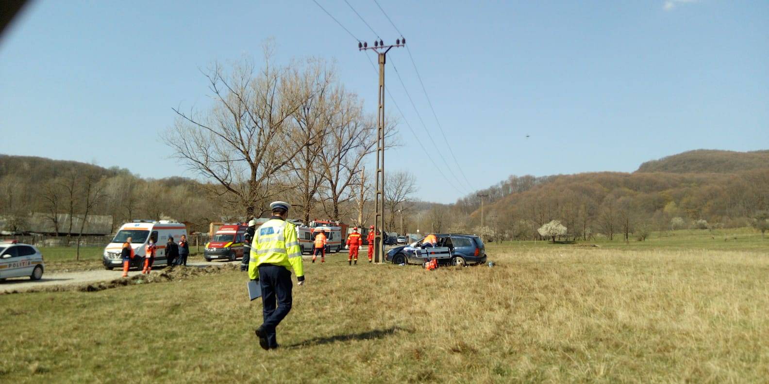 Accident la Telega cu rănit transportat cu elicopterul SMURD (alcool+fără permis)