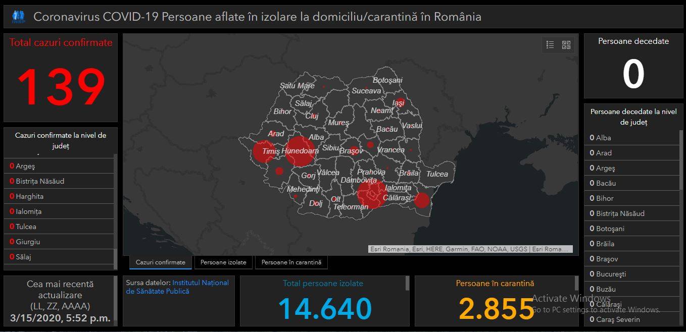 Situaţia actualizată a evoluţiei răspândirii infecţiei coronavirus la nivelul României Situaţia actualizată a evoluţiei răspândirii infecţiei coronavirus la nivelul României