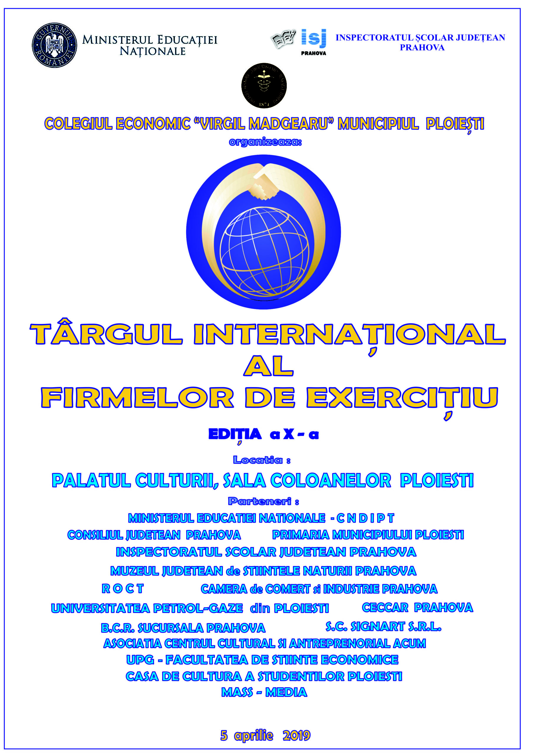 Colegiul Economic “Virgil Madgearu” organizează online Târgul Firmelor de Exerciţiu