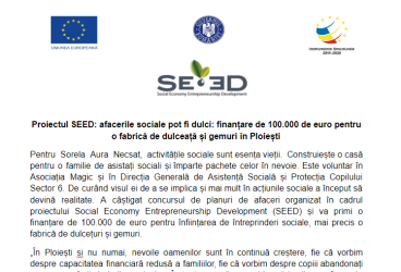 Proiectul SEED: afacerile sociale pot fi dulci: finanțare de 100.000 de euro pentru o fabrică de dulceață și gemuri în Ploiești