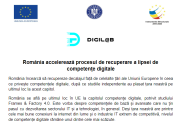 România accelerează procesul de recuperare a lipsei de competențe digitale