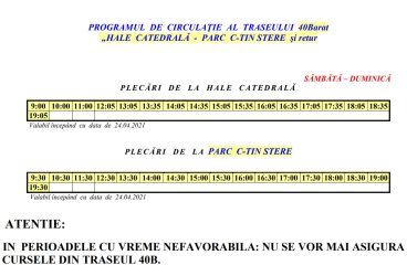 Traseul de autobuz de la Hale spre Parcul Bucov este repus în funcțiune