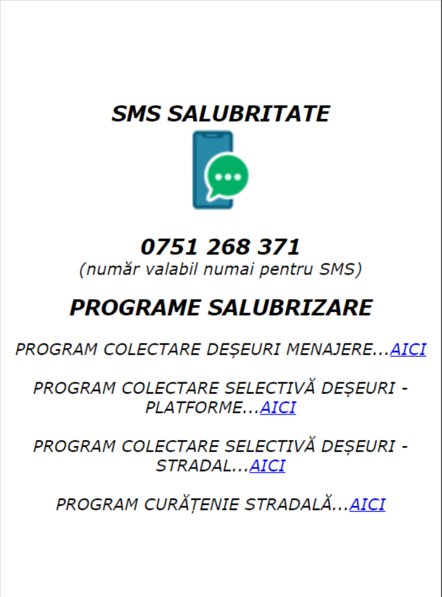 Linie SMS deschisă de Primăria Ploiești pentru sesizări legate de salubritate Linie SMS deschisă de Primăria Ploiești pentru sesizări legate de salubritate