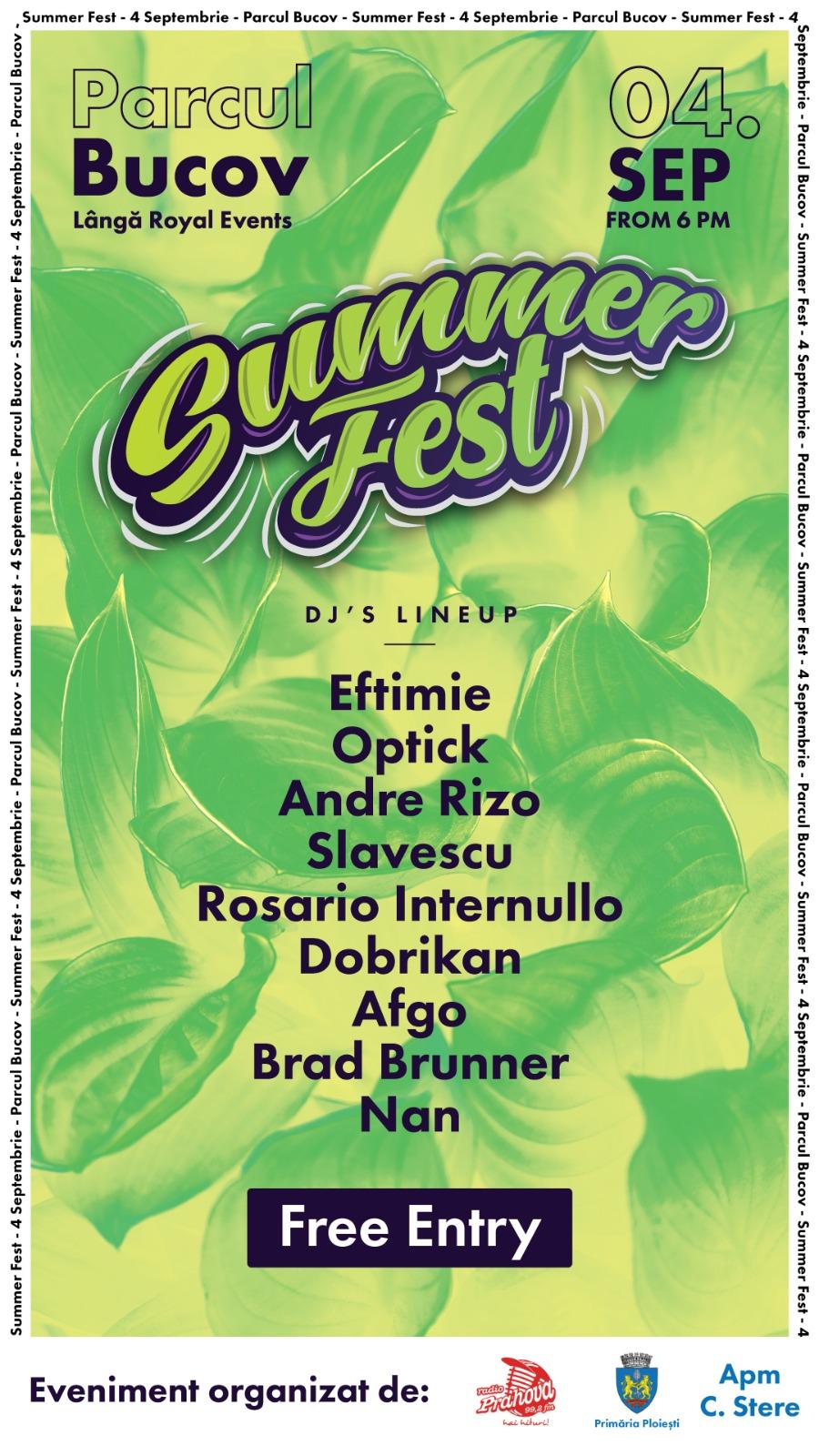 Primăria Ploiești organizează în primele zile ale toamnei… Summer Fest (Festivalul Verii) Primăria Ploiești organizează în primele zile ale toamnei… Summer Fest (Festivalul Verii)