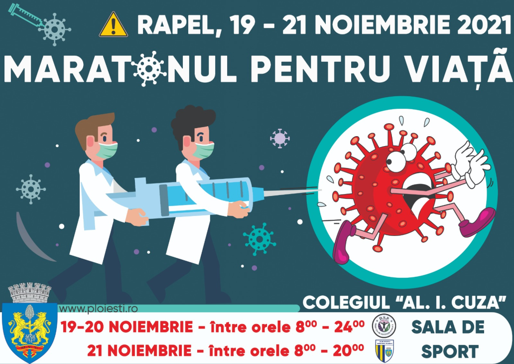 Nou maraton de vaccinare anti-Covid la Ploiești, în următorul week-end