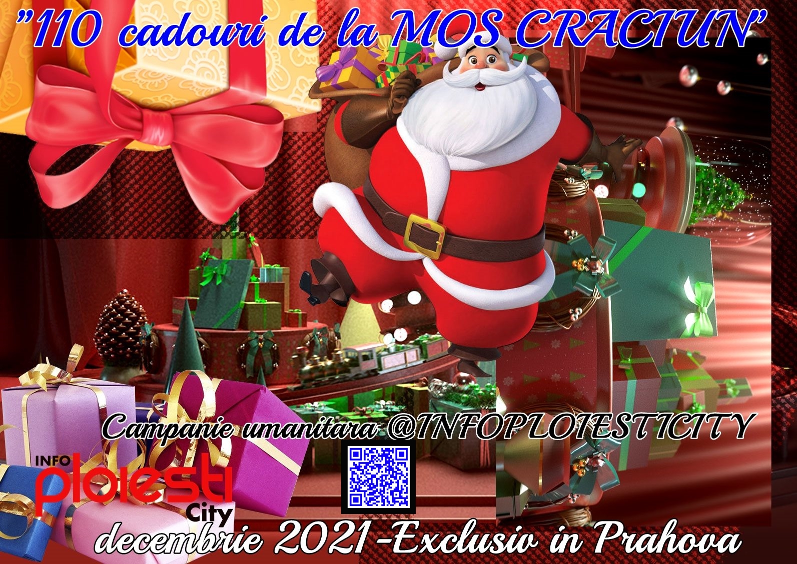 Campanie umanitară ”110 cadouri de la Moș Crăciun pentru copiii nevoiași din Prahova”