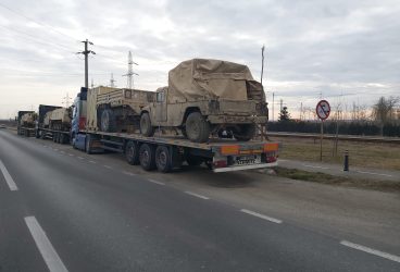 Un convoi militar cu vehicule de luptă moderne a fost văzut, astăzi, pe DN1 în drum spre Ploiești