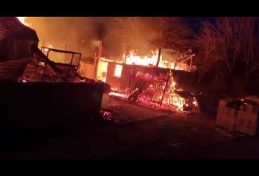 Imagini de la incendiul în care au ars două case la Ologeni, duminică seara