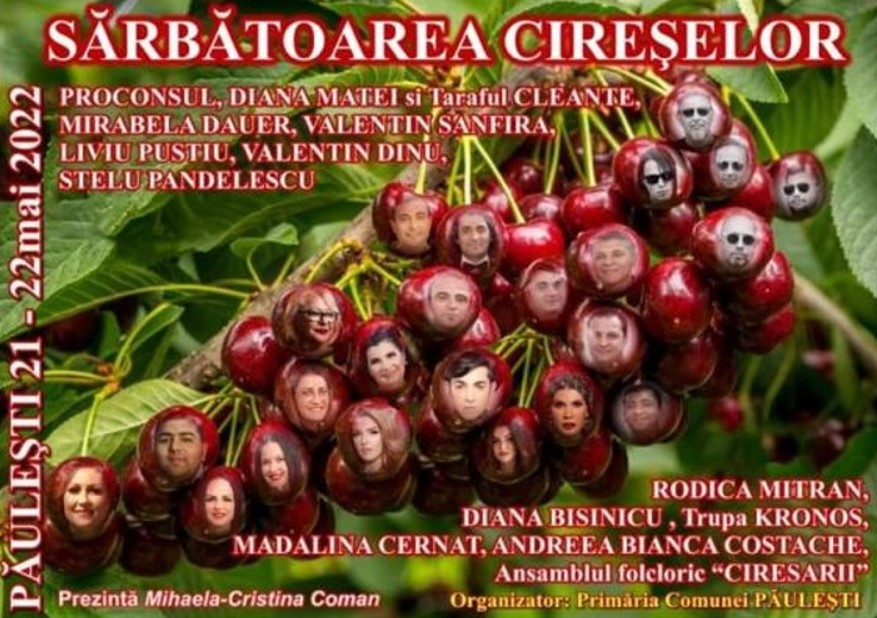 Festivalul Cireșelor, în acest week-end, la Păulești. Vor concerta nume mari pe scena din Parcul cu Castani Festivalul Cireșelor, în acest week-end, la Păulești. Vor concerta nume mari pe scena din Parcul cu Castani