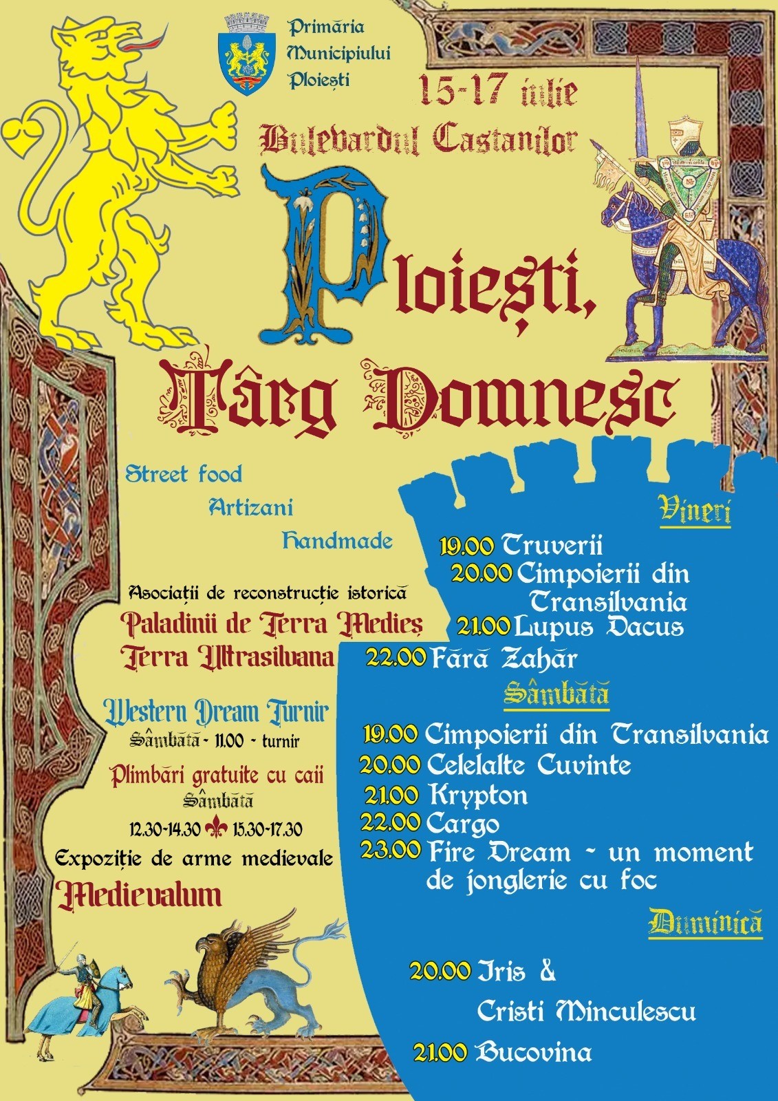 Programul Festivalulului “Ploiești, Târg Domnesc” – ziua de vineri