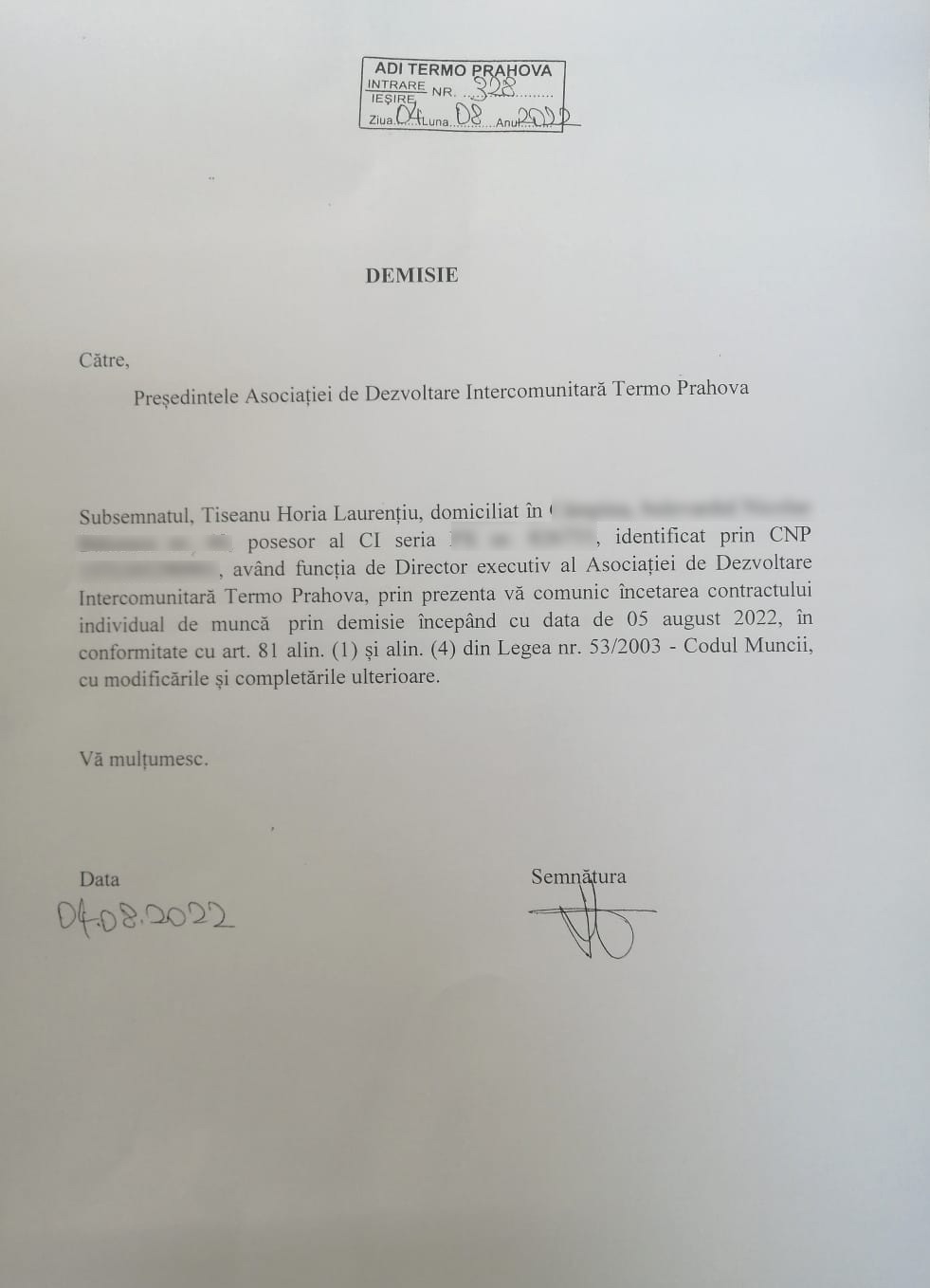 Tiseanu și-a dat demisia după protestul pentru apa caldă