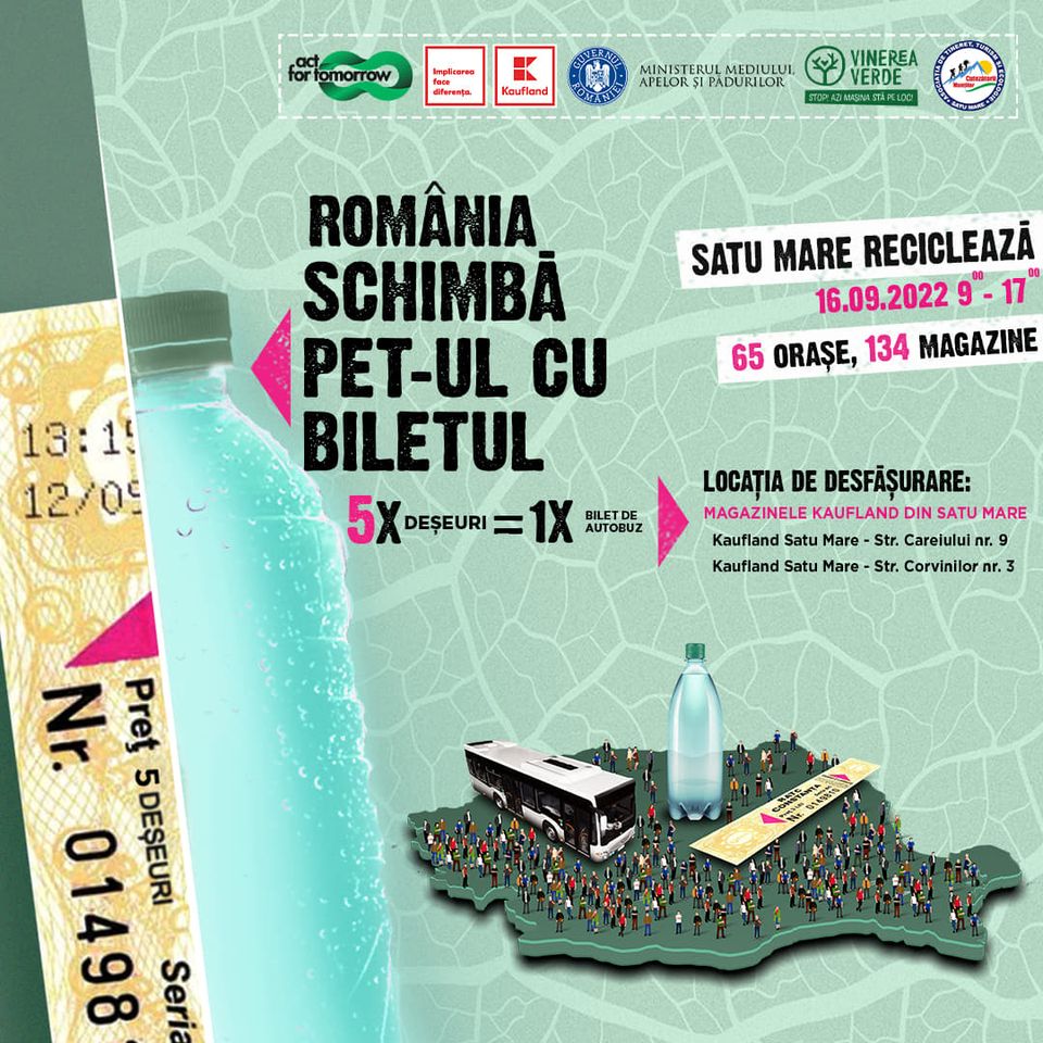 Vineri, 16 septembrie, dai 5 pet-uri și capeți biletul de autobuz!