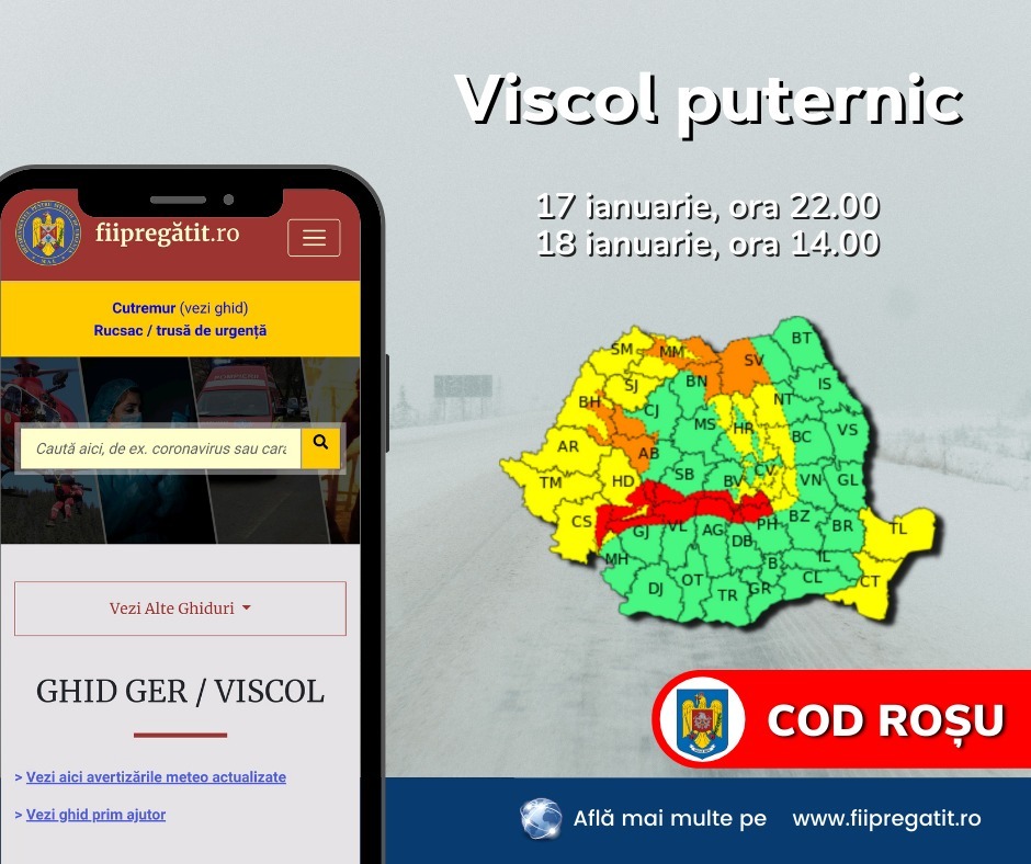 Cod Roșu de vreme rea în nordul județului Prahova Cod Roșu de vreme rea în nordul județului Prahova