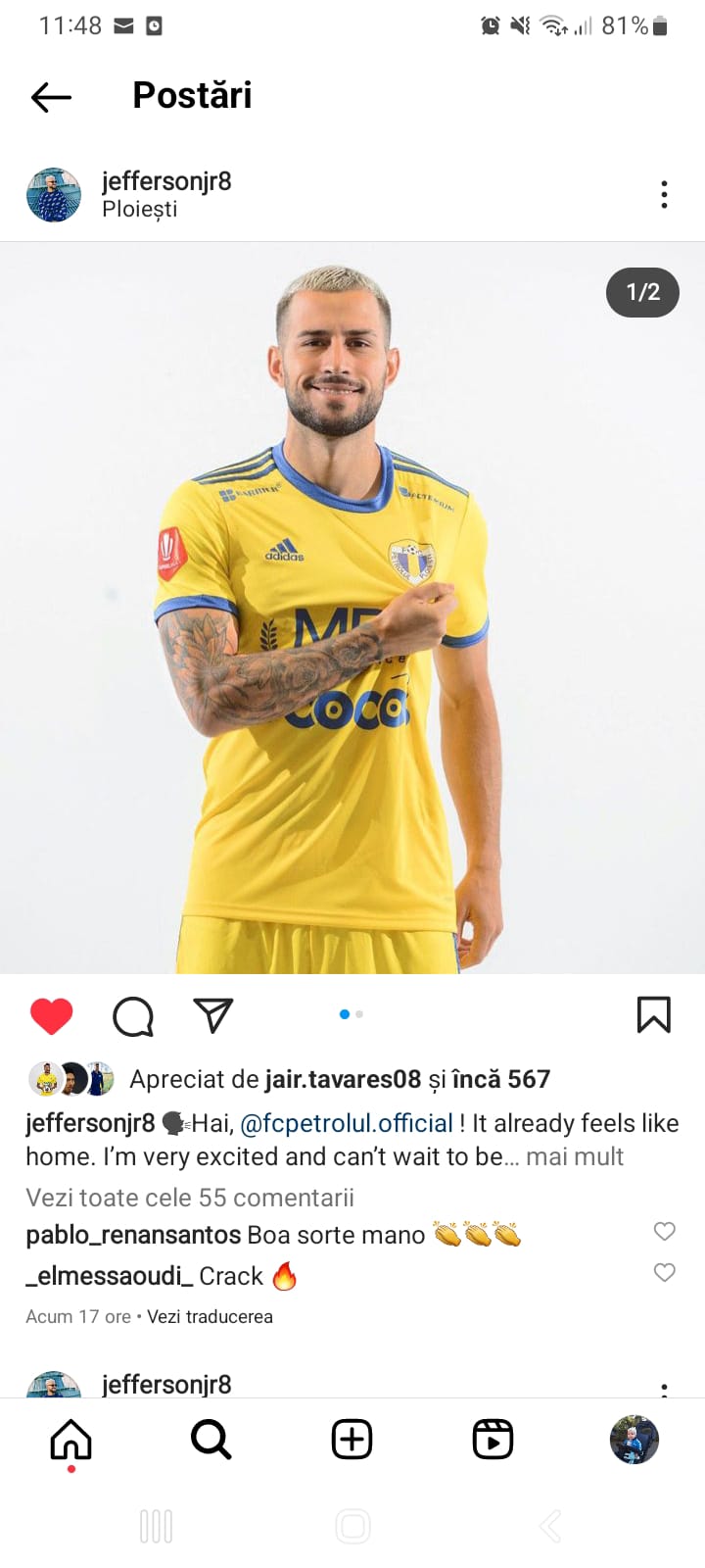 Brazilianul Jefferson Nogueira Junior le dă suporterilor Petrolului un mesaj subliminal că îl vor vedea pe “Ilie Oană” contra echipei lui Nicolae Dică! Clubul găzarilor tace deocamdată și pare a vrea s-o lase pe luni… frumoasa surpriză!