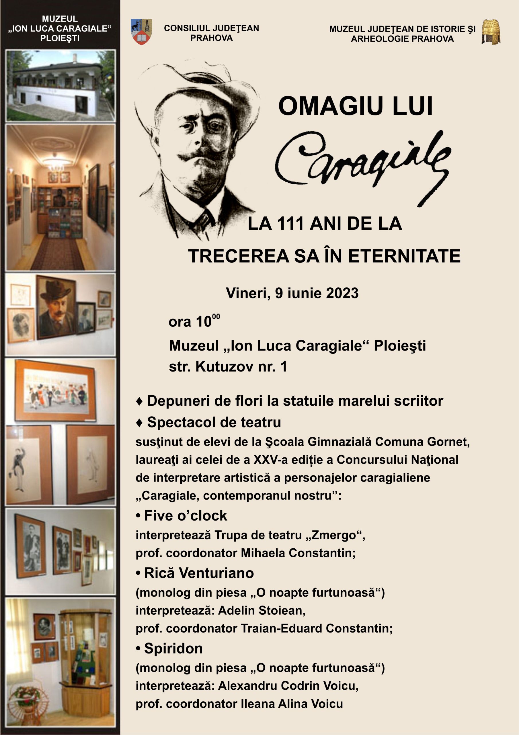 Caragiale, omagiat la Ploieşti, la 111 de la trecerea în eternitate