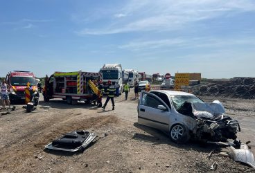 Accident rutier în zona Mizil, la șantierul autostrăzii Ploiești-Buzău