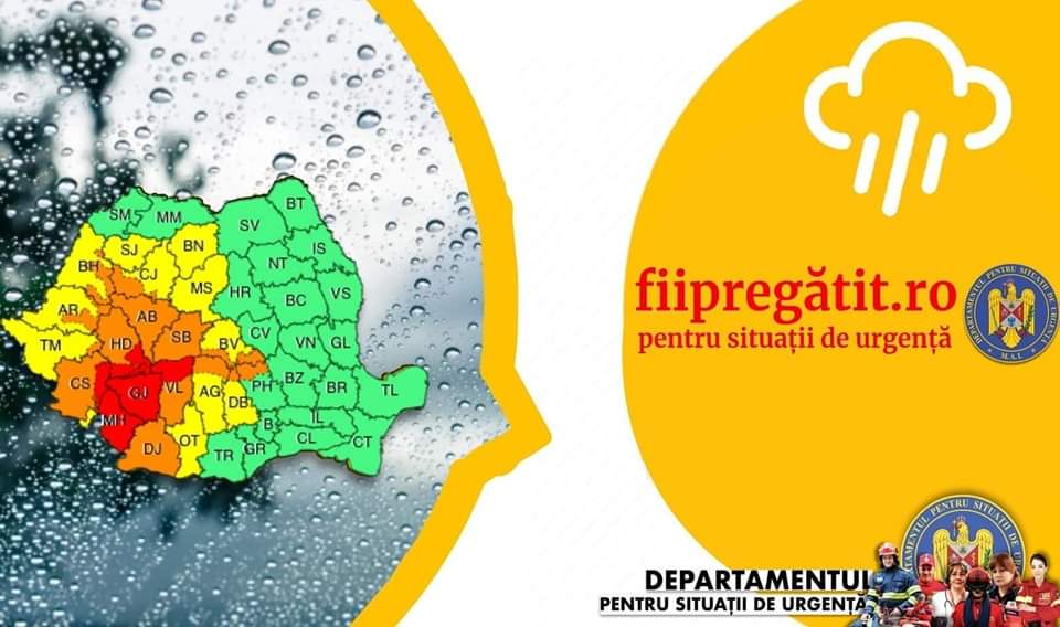 Alertă meteo: Nordul judeţului Prahova, sub COD PORTOCALIU de ploi torențiale și izolat căderi de grindină Alertă meteo: Nordul judeţului Prahova, sub COD PORTOCALIU de ploi torențiale și izolat căderi de grindină