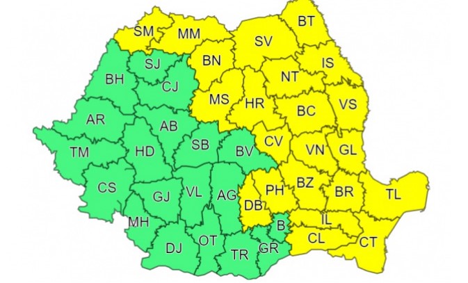 Prahova, sub cod galben de vijelii, grindină și averse torențiale Prahova, sub cod galben de vijelii, grindină și averse torențiale