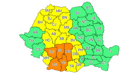Avertizare meteo: Prahova, sub cod galben de ploi și izolat vijelii și grindină Avertizare meteo: Prahova, sub cod galben de ploi și izolat vijelii și grindină