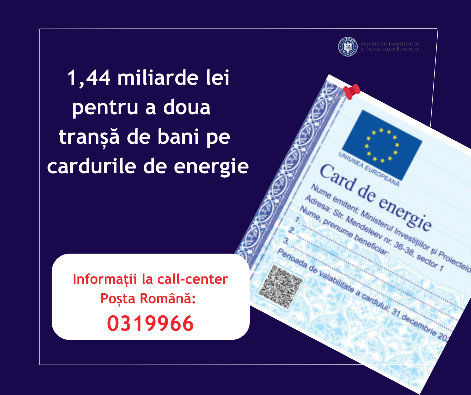 Oficial: A doua tranşă de 700 de lei intră, din 15 septembrie, pe cardurile de energie Oficial: A doua tranşă de 700 de lei intră, din 15 septembrie, pe cardurile de energie