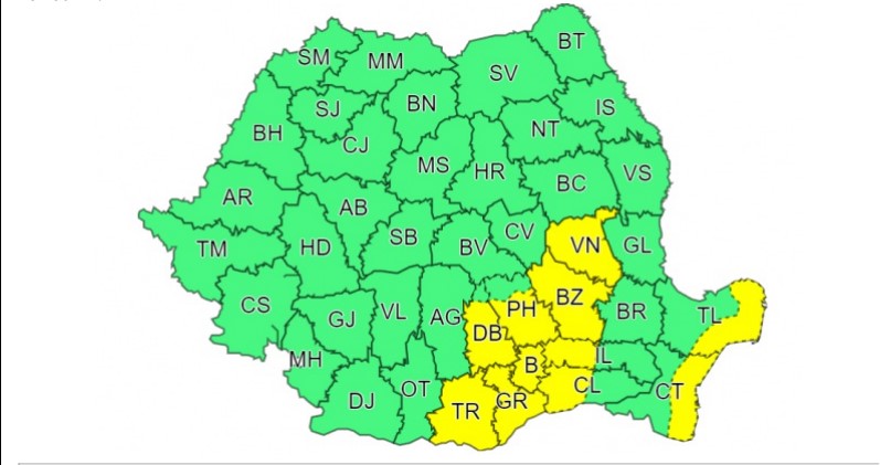 Prahova, sub cod galben de vânt puternic Prahova, sub cod galben de vânt puternic