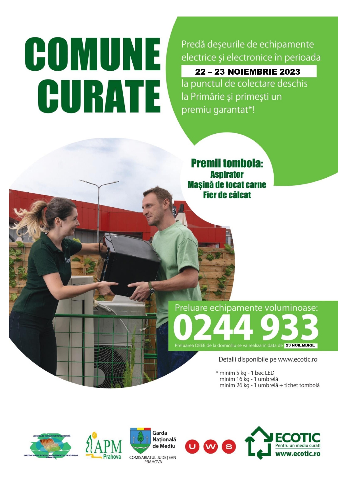 Râfov. 22-23 noiembrie, campanie de colectare a deșeurilor electrice și electronice