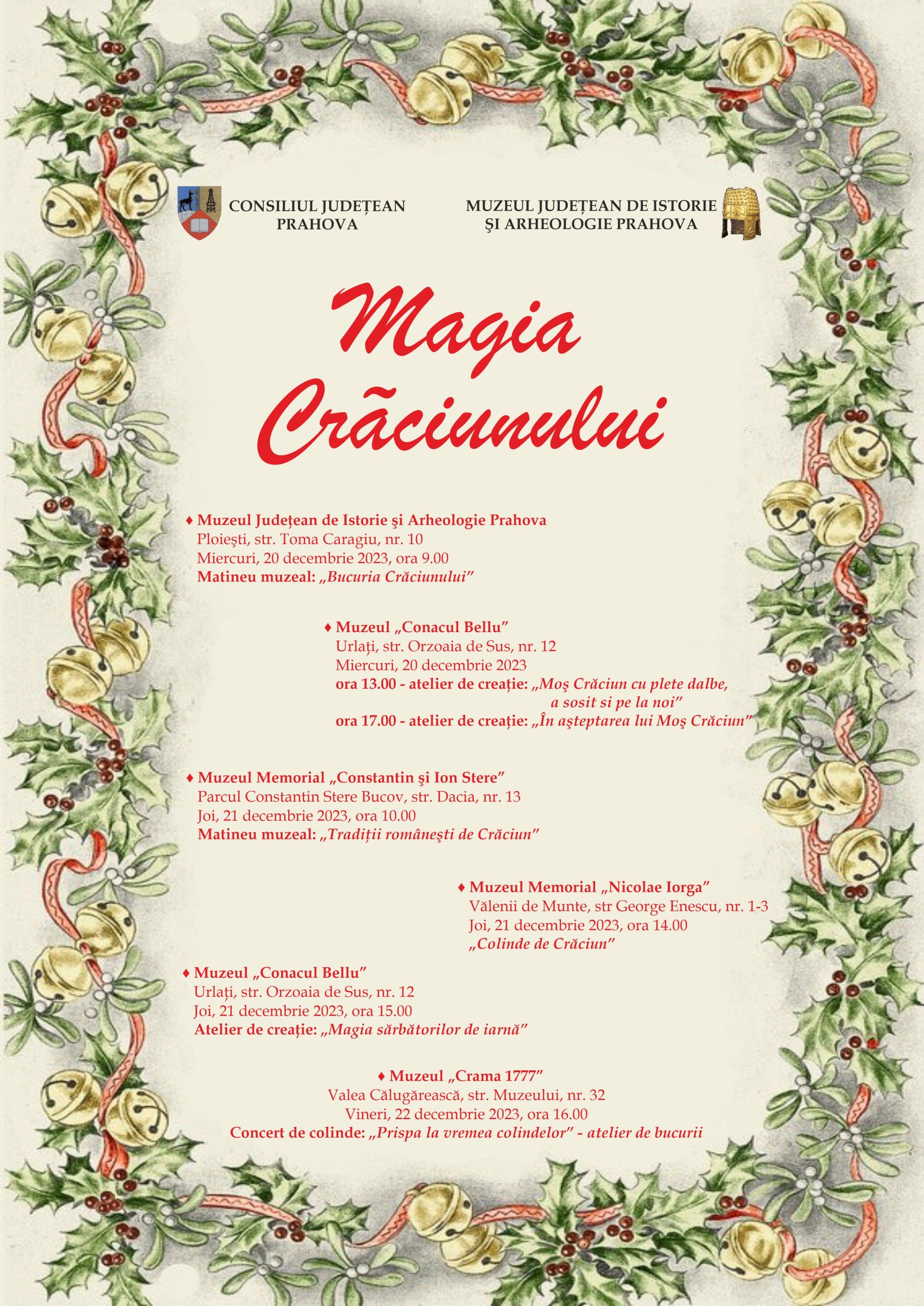 Descoperiţi magia Crăciunului la muzeele din Ploieşti, Vălenii de Munte, Urlaţi şi Valea Călugărească