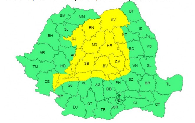 ANM: Nordul judeţului Prahova, sub avertizare meteo de vreme rea ANM: Nordul judeţului Prahova, sub avertizare meteo de vreme rea