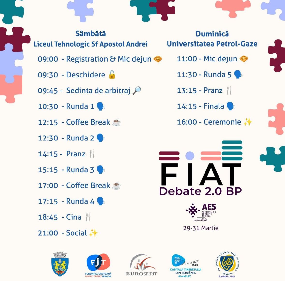 Competiția națională de dezbateri pentru studenți – FIAT, în perioada 29-31 martie, la Ploieşti