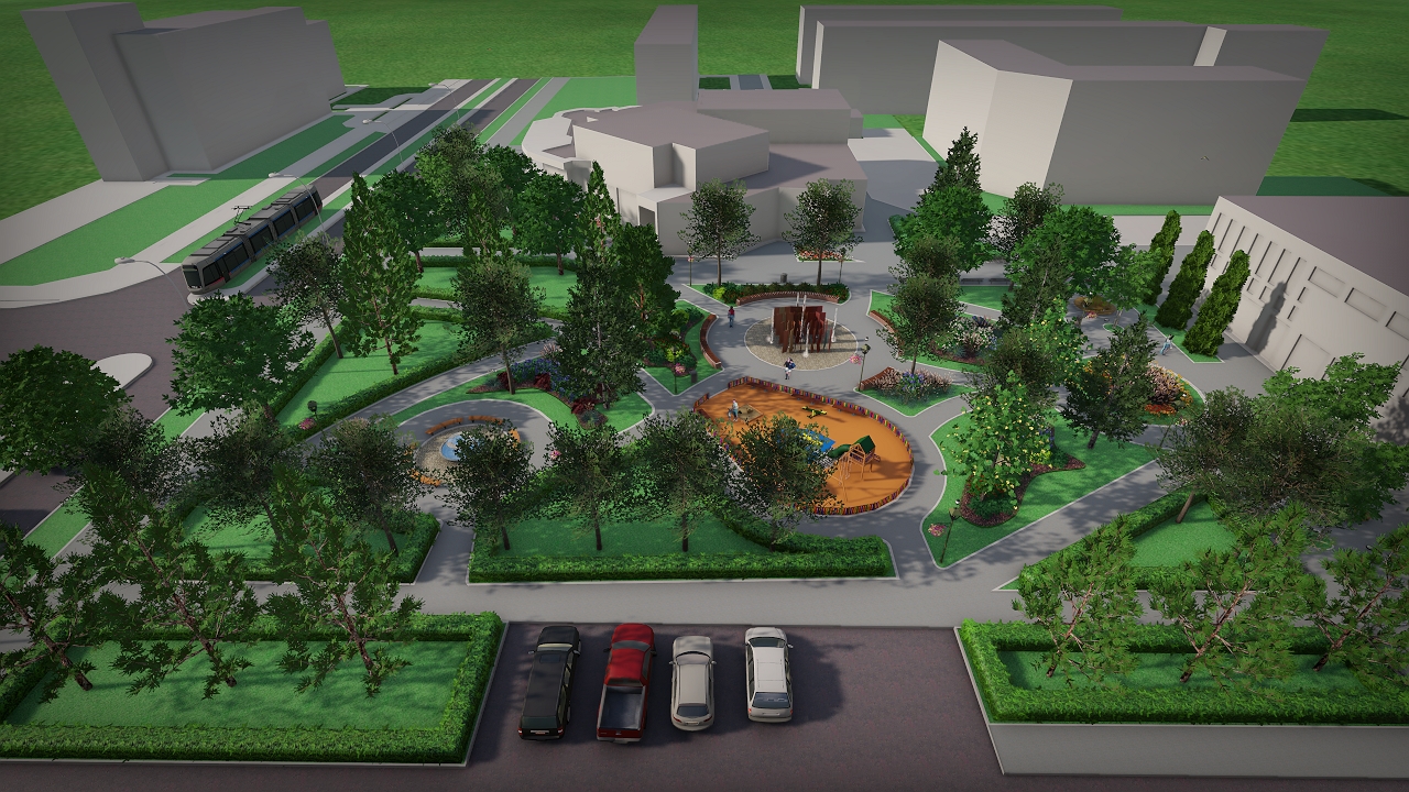 Parcul din faţa Pieţei Aurora Vest şi intersecţia Cioceanu se modernizează Parcul din faţa Pieţei Aurora Vest şi intersecţia Cioceanu se modernizează