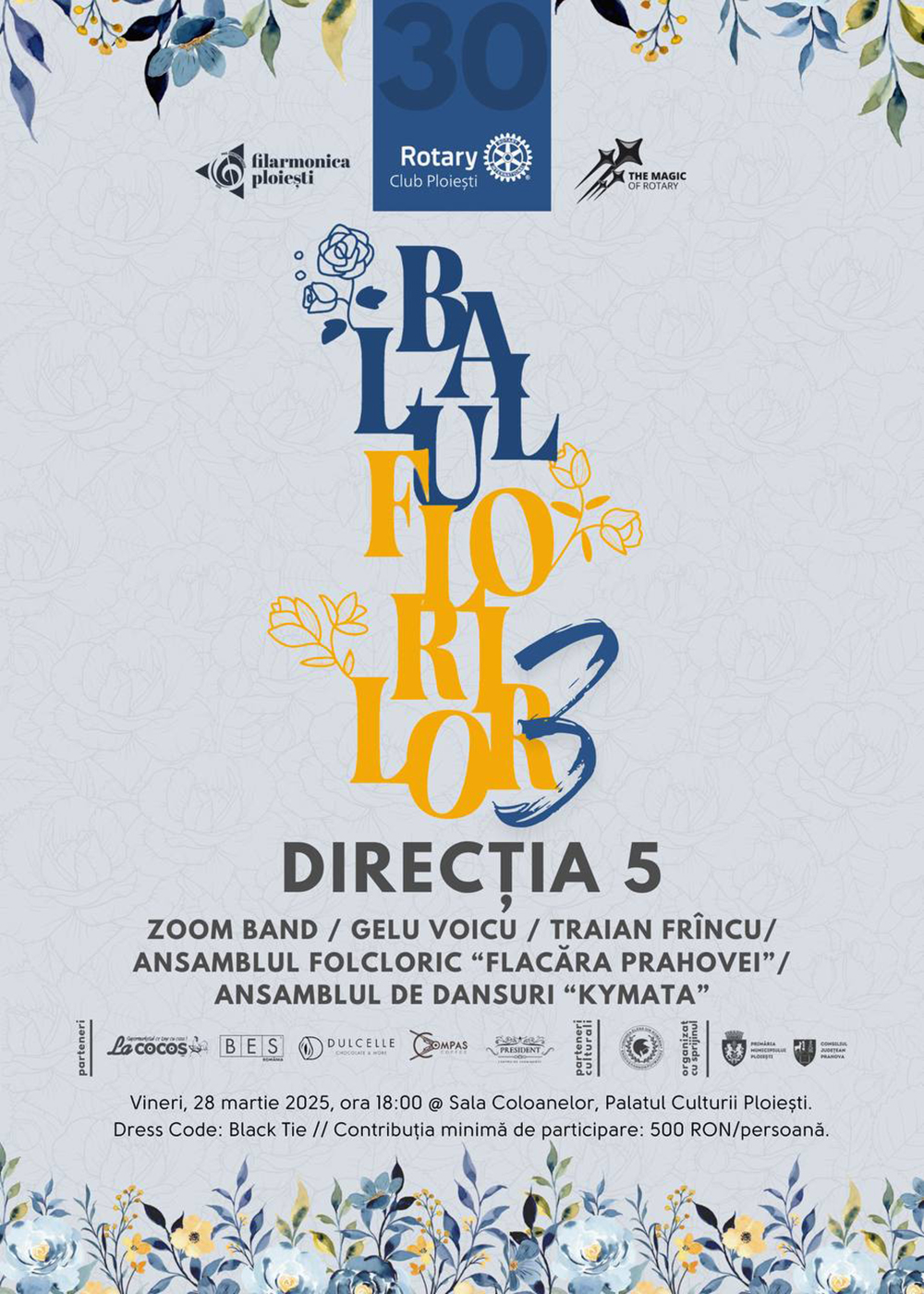 Filarmonica “Paul Constantinescu” Ploiești anunță cea de-a treia ediție a Balului Florilor